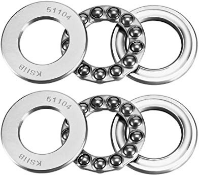 sourcing map 2 Stück 51104 Axialkugellager 20 mm x 35 mm x 10 mm Chromstahl ABEC3 Einreihige Walze