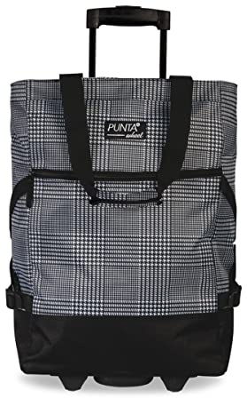 Punta® Einkaufstrolley Schwarz/Silber (33 L) - Stabiler Einkaufswagen für müheloses Einkaufen mit leise laufenden Skater-Rollen - Perfekt als Shopper und Weekender - Einkaufstrolley klappbar
