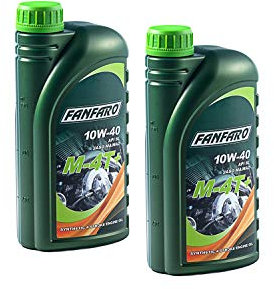 Motoröl FANFARO M-4T+ 10W-40 API SL Motorrad 2 Liter für Adly/Herchee AJP Aprilia Arctic Cat Benelli Beta BM W Buell Cagiva CAN-AM CPI Daelim Derbi Ducati Generic Harley Davidson Hon da Husqvarna MBK