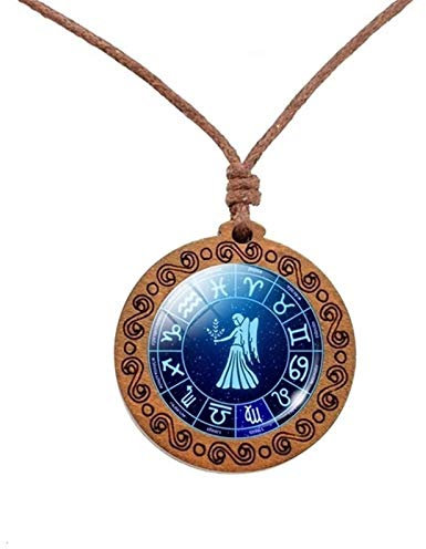 Homeilteds 12 Sternzeichen Seil Kette Halskette Waage Skorpion Schütze Steinbock Wassermann Fische Halskette Unendlichkeit Symbol hängende Gifts (Metal Color : Virgo)