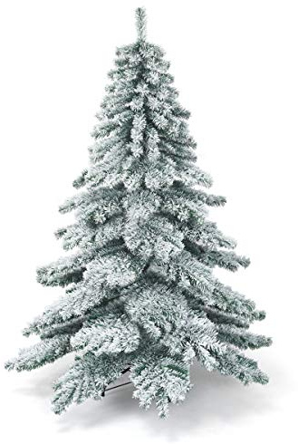 DREAMADE Albero di Natale Innevato 180/230 cm, Abete Artificiale con Base di Metallo Foglie Spesse, Aspetto Rigoglioso,in 100% PVC, Perfetta Decorazione (180CM)