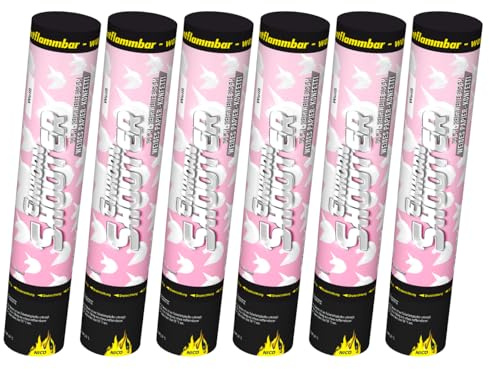 Nico Feuerwerk® Konfetti-Shooter Einhorn Weiß, 6er Set, 30 cm | Party-Popper-Kanonen, Konfettiregen, Geburtstag, Verlobung, Hochzeit, Silvester, wasserfest, schwer entflammbar