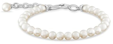 THOMAS SABO Armband Perlen silber 925 Sterlingsilber, Geschwärzt