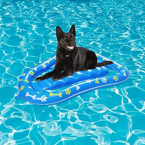 MVDECOR Flotador de Piscina Inflable para Perros y Cachorros, Gran Mascota Perro Gato Piscina Flotador Montar, Juguete de Agua de Verano de Cama Flotante Inflable