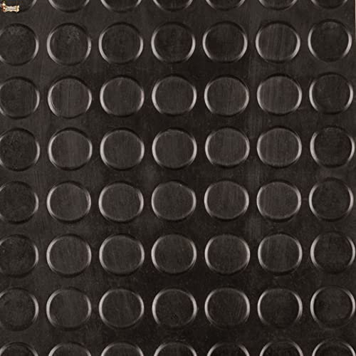 BricoLoco.com Revêtement de sol en caoutchouc antidérapant 1,20 x MTS. Revêtement de sol, salle de sport, ascenseur, remorque, paillasson, tapis grillé en cercles. (5 MTS.)