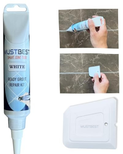 Mustbest Tile Mörtel Reparaturen Renove Fills Rohr - 8,8 oz, schnell trocknende Fliesenmörtel -Reparatur -Kit, Wiederherstellung und Erneuerung von Fliesenverbindungen, einfache und sicher