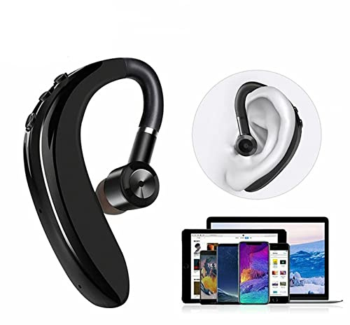 Bluetooth5.2 Headset, Wireless Bluetooth5.2 One Ear Headset, Built-in HD Microphone, Ergonomic Design, Universal Left and Right Ear, for Mobile Tablet