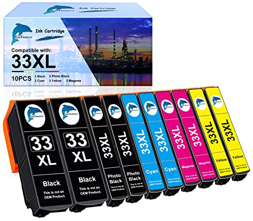 GoToners 33XL Multipack Kompatibel für Epson 33 XL Druckerpatronen für XP-7100 XP-540 XP-530 XP-640 XP-830 XP-900 XP-645 XP-635 XP-630 (2 Schwarz, 2 Foto Schwarz, 2 Cyan, 2 Magenta, 2 Gelb)