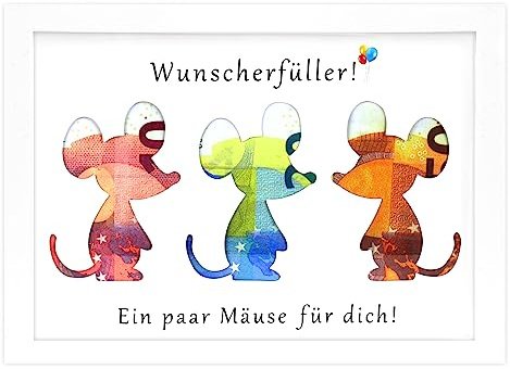 Frexpor Wunscherfüller Geldgeschenk Verpacken Bilderrahmen, Originell Geld Geschenk für Geburtstag, Jugendweihe, Hochzeit, Reisen, Konfirmation für Männer als auch für Frauen, DIN A5 (Weiß)