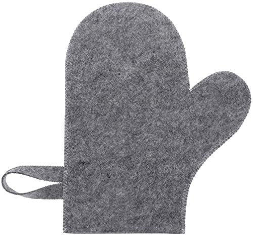 Yardwe Saunahandschuhe Saunahandschuh Filz Spa-Handschuh Sauna-Rücken-Peeling-Handschuhe Peeling-Handschuhe Dusch-Luffa-Schwamm Hitzeschutz Grau