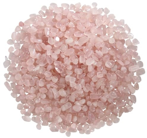 500 Gramm Mini Rosenquarz Edelsteine Ladesteine Granulat/Mini Chips, Mini Rosenquarz Heilsteinen, Mini Rosenquarz Trommelsteine, In Einer Geschenkbox verpackt