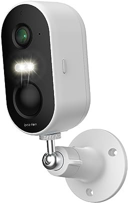 Beafon, Smart Home, Safer 2L, schwenkbare Überwachungskamera für den Außenbereich mit LED Licht, 3MP Super HD Kamera, IP65, weiß, Standby bis zu 6 Monate, Akku 5.200 mAh, kabellos