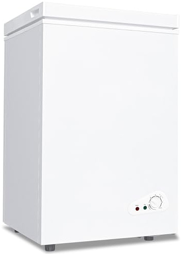 Fox Shack Chest Freezer 3.5 Cu. Mini Deep Freezer, Compact and Efficient, Adjustable Temperature, Fast Cooling and 2 Baskets Included, Perfect for Home, Supermarket,