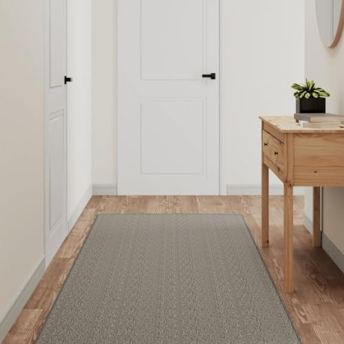 Camerina Teppichläufer Sisal-Optik Silbern 80x150 cm Teppich Flur LäUfer Treppenteppich Sisalteppich