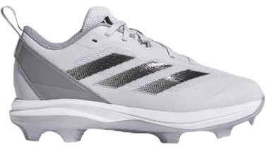 adidas, Unisex, Adizero Instinct Softball Shoes (Little Kid/Big Kid), Team Light Grey/Black/Grey, 4, M