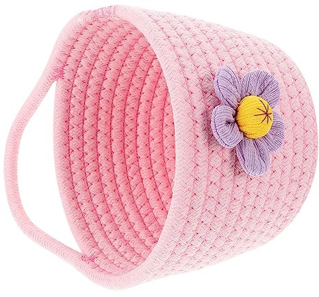 MAGICLULU 1Stk Hängekorb zur Aufbewahrung von Seilen Pflanzgefäß im Freien Korbpflanzer aus Baumwollseil einmachgläser Ornament Desktop-Organizer Blumenhalter Schlüssel Rosa