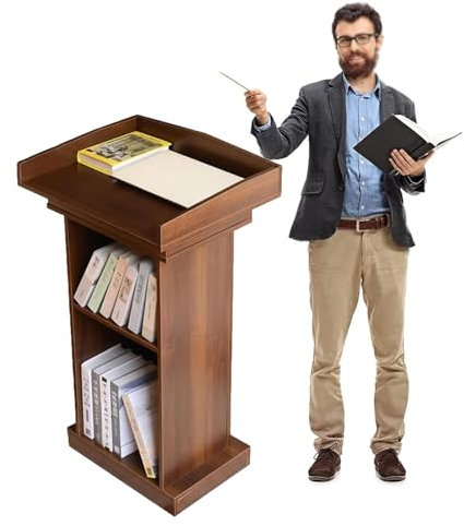 BZJPRFC Podium, Podiumsrahmen, Kirchenkanzel Aus Holz, Bodenstehendes Kundenempfangspodium, Geeignet for Reden/Hochzeiten/Kirchen/Seminare