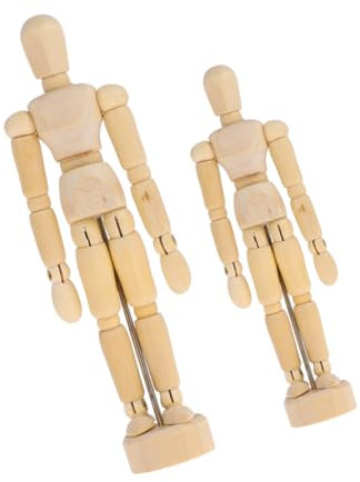 STOBOK 2stücke Holz Mannequin Figuren DIY Unfinished Roboter Puppen Für Bastelarbeiten Und Handbemalte Dekorationen
