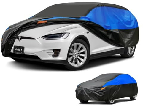 GUNHYI Car Cover Custom Fit for Tesla Model X Waterproof, Breathable, All-Weather Outdoor Full Cover for Rain, Sun, UV Protection