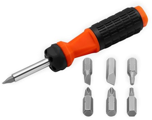 Multi-Bit Screwdriver Kit Magnentized Fixation Bit Perfect For Furniture Installation Electrical Maintenance 6in1 Compact Screwdriver