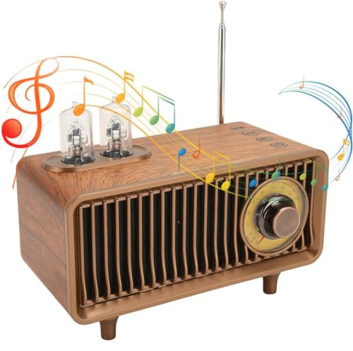 POSEDWRA Altoparlante Bluetooth Radio retrò. Design Leggero per l'atmosfera della cistifellea retrò. Sistema Audio Portatile Mini Bass retrò