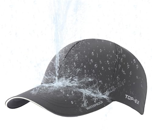 TOP-EX XL/XXL Unisex Waterproof All Weather Cap, Sun Rain Protection Baseball Cap for Running & Golf & Walking - Packable & Lightweight, 56-66CM