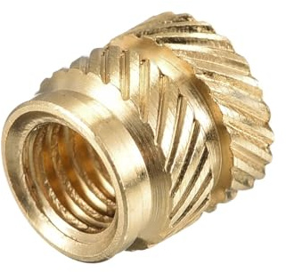 TOP-VIGOR 120Pcs M4 Threaded Knurled Insert Nuts, M4 x 6mm x 6mm OD 3D Printing Brass Nuts, Female Threaded Inserts Brass Heat Set Insert Embedment Nut for 3D Printing