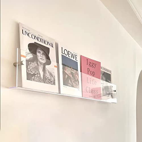 Zeitschriftenständer aus Kunststoff,Wandhalterung für durchsichtigen Broschürenständer aus Acryl,moderner Wand-Zeitungsständer,40/60/80/120 cm lang (Größe:120 cm (47 1/4))