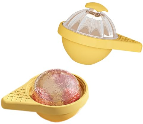 Bac a Glacons en Silicone Avec Couvercle, 6CM Moule à Glaçons Rond, Grande Bac a Glacon Boule de Glace Réutilisables, Pour Boisson Froide, Whisky, Cocktail, Vin, Bière, Jus, San BPA