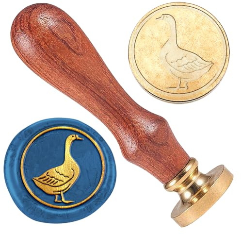 DELORIGIN Siegelstempel Mit Entenwachs Geprägter Stempel Siegelstempel Abnehmbar 25mm Messing Wachssiegelstempel Messingkopf Für Hochzeitseinladungen Briefumschläge Geschenkverpackung Dekor