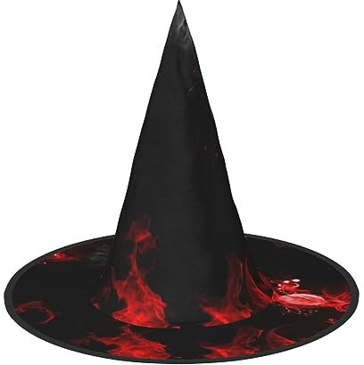 YFSGDLBN Roter schwarz-weißer abstrakter Halloween-Hut Hexenhut spitzer Hut dekorativer Hut