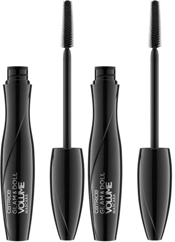 Catrice Glam&Doll Volume Mascara, Nr. 010, Schwarz, volumengebend, definierend, verlängernd, matt, vegan, ohne Mikroplastikpartikel, Nanopartikel frei, ohne Parfüm, 2er Pack (10ml)
