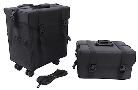 Oxylonty Beauty Case 2 In 1 Professionelle Make Up mit Schubladen Kosmetikkoffer Pilotenkoffer Beauty Case Reisetrolley Schminkkoffer 41x30x49cm