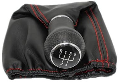 Zündmodul Für VW Für Polo Für Classic 6N 6N2 Für Lupo Für Caddy 1996 1997 1998 1999 2000 2001 5 Geschwindigkeit Auto Schalthebel Schaltknauf Ledermanschette Blockzündspule(B-Red)