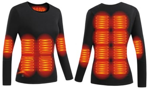 YAMNYSS sous-Vêtements Chauffants Femme Hauts 16 Zones Chauffantes Thermique Électrique Maillot De Corps pour Le Ski en Plein Air : Cyclisme, Randonnée