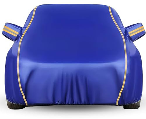 LinGKon Autoabdeckung Vollgarage für Seat Alhambra 2010-2022 Autoabdeckung gegen Hagel Regen Sonne UV-Schutz Anpassung Autoabdeckung Wasserdicht Atmungsaktiv mit Reflektierenden Gurten(Blue)
