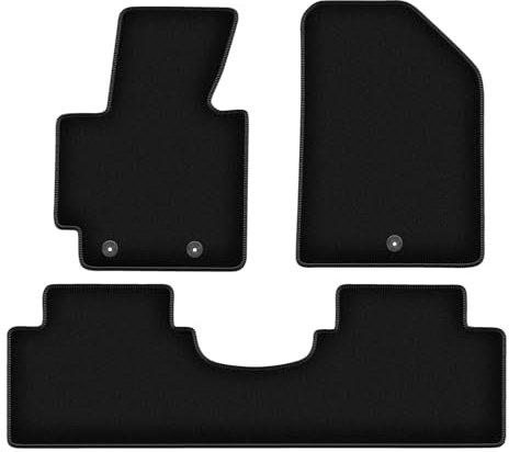 Wielganizator Velours Fußmatten passend für Kia Soul II (2013-) | Qualität: Basic - Genaue Passform, rutschfeste Untregrund 3-teilig - Schwarz