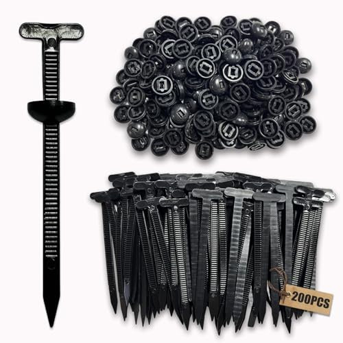 200PCS Nylon Universal Cable Tie Buckle,Universale Per Fascette Stringicavo in Clip Fibbie Universali Chiusure Resistenti ai Raggi UV Per Riparazioni Auto,Nero