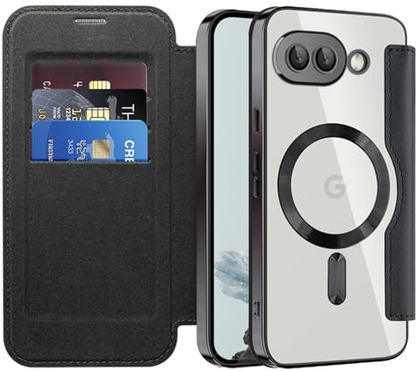 IMEIKONST Coque Magnétique pour Google Pixel 9A Porte Carte Noir JDCX