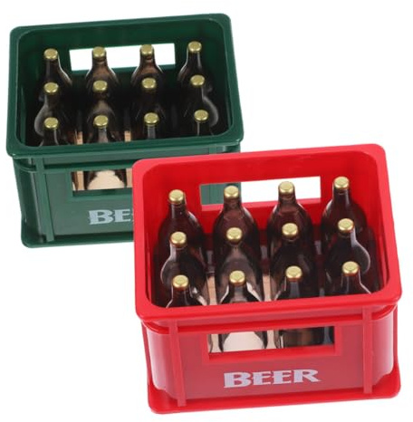 LABRIMP 2 Stück Teiliges Modell mit Realistischen Bierflaschen für Puppenhaus Bar und Feengarten Dekoration