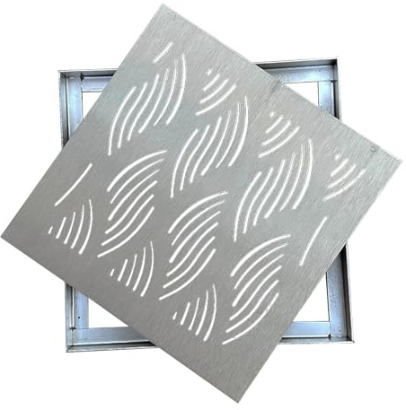 Drenaje para construcción Rejilla de drenaje metálica para desagües exteriores, cubierta de rejilla con orificios para jardín, cubierta de drenaje rectangular con protector de hojas grande(15cmx15cm)