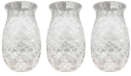 Janasiba Lot de 3 verres à cocktail en forme d'ananas en relief pour cocktails et