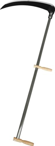 YOUWEIAN Professional Scythe with Sharpening Stone - 57.1 Heavy-Duty Steel Blade & Wood Handle for Efficient Grass Cutting, Weed Trimming, Lawn Care, Yard Maintenance