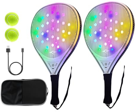 Tennisschläger für Damen, Tennisschläger mit USB und Eva-Aufladung, Sportzubehör mit 2 Bällen für tägliches Training und Outdoor-Sport