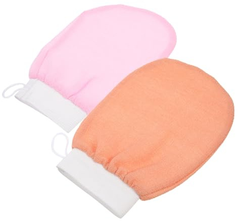 Veemoon 2pcs Skin-friendly Shower Gloves for Scrubbing Exfoliating Bath Mittens Reusable Bathing Gloves for Skin Cleaning and Massage in Shower