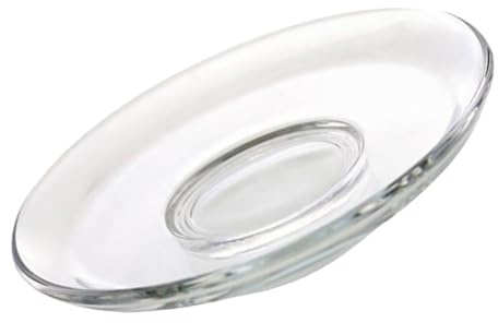 BAZEITFLOW Piattino in Vetro Trasparente Sottobicchiere Rotondo Antiscivolo per Tazza da tè e caffè Resistente e Isolante per Casa Bar e Ristorante Riutilizzabile