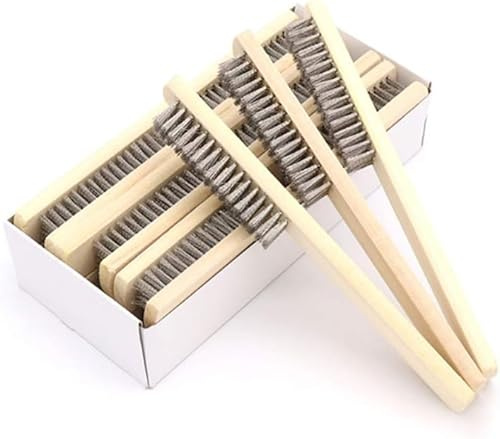 Cepillos De Arañazos De Alambre, Juego De Cepillos De Alambre De Acero Inoxidable con Mango De Madera, Cerdas De Alambre Industriales para Limpiar El óxido Y La Suciedad De La Pintura