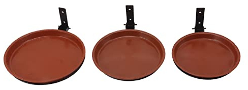 Zerodis Mangeoire à Oiseaux et Bol de Bain Montés sur Arbre avec Anneau en Métal Robuste, 2 Pots et 2 Supports, pour Mangeoire à Faune de Terrasse d'arrière-Cour (3 Pots et 3 Supports)