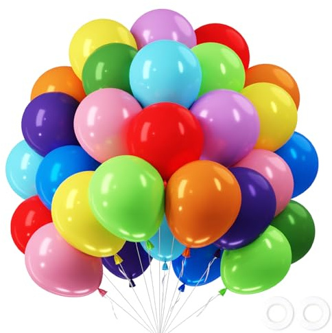 Luftballons Bunt, 62 Stück Bunte Luftballons Geburtstag, Regenbogen Ballons | Regenbogen Deko Luftballon, Bunte Luftballon Kindergeburtstag, Ballons Grün Blau Lila Rosa Rot Gelb Orange für Baby Shower