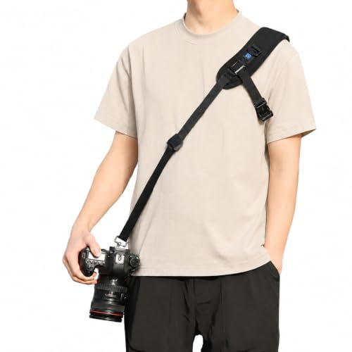 PULUZ Universal Single Shoulder DSLR SLR Camera Strap Quick Release Anti-Slip Soft Pad Single Shoulder Camera Strap with 1/4 inch Screw Metal Hook for Canon/Nikon/Sony and more